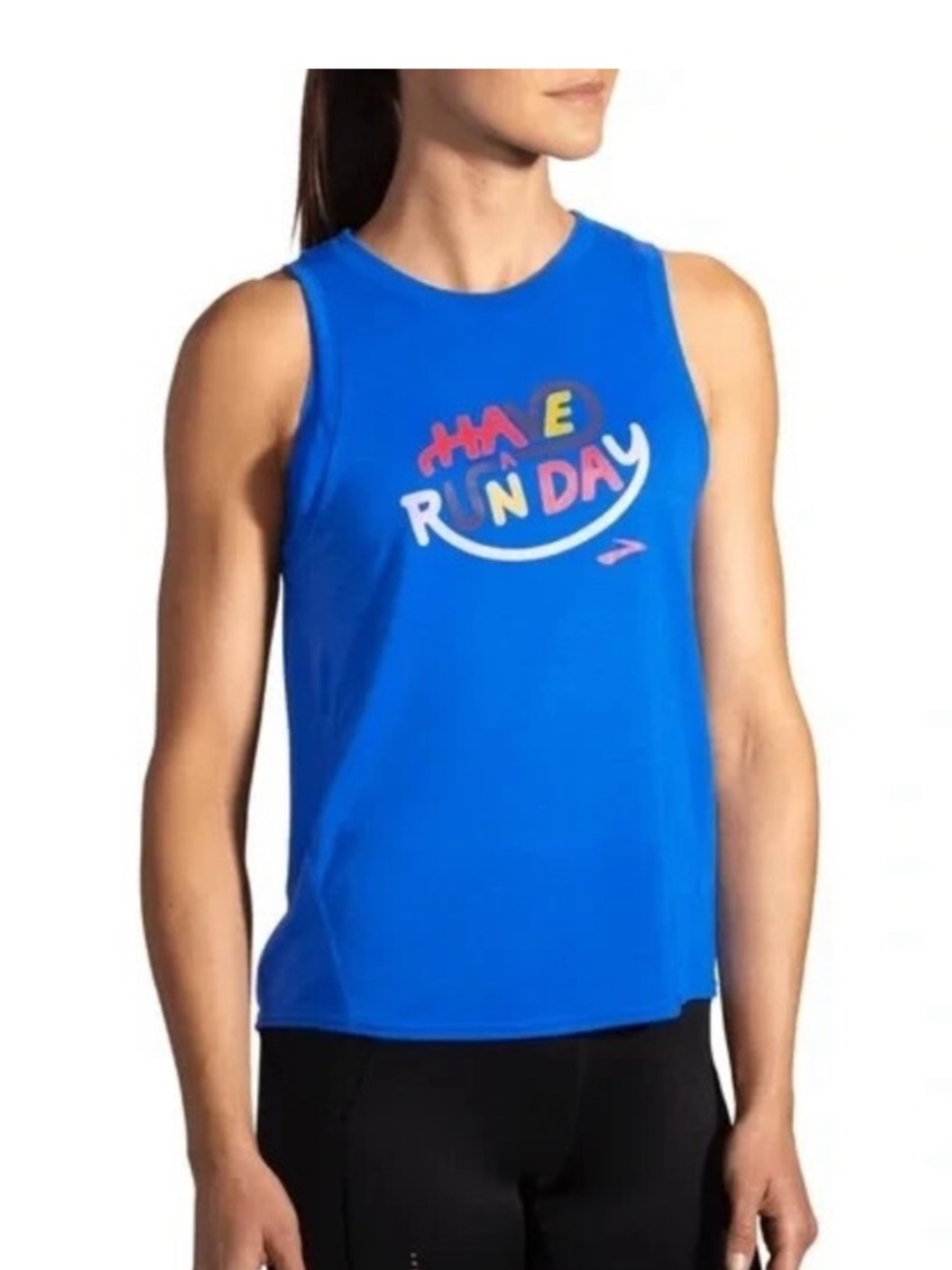 NWOT Brooks Distance Graphic Tank Bluetiful/Run Day